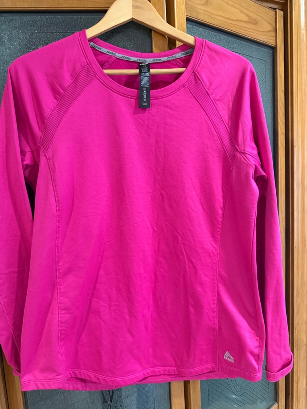 RBX Bright Pink Long Sleeve Lined Athletic Pullover LG